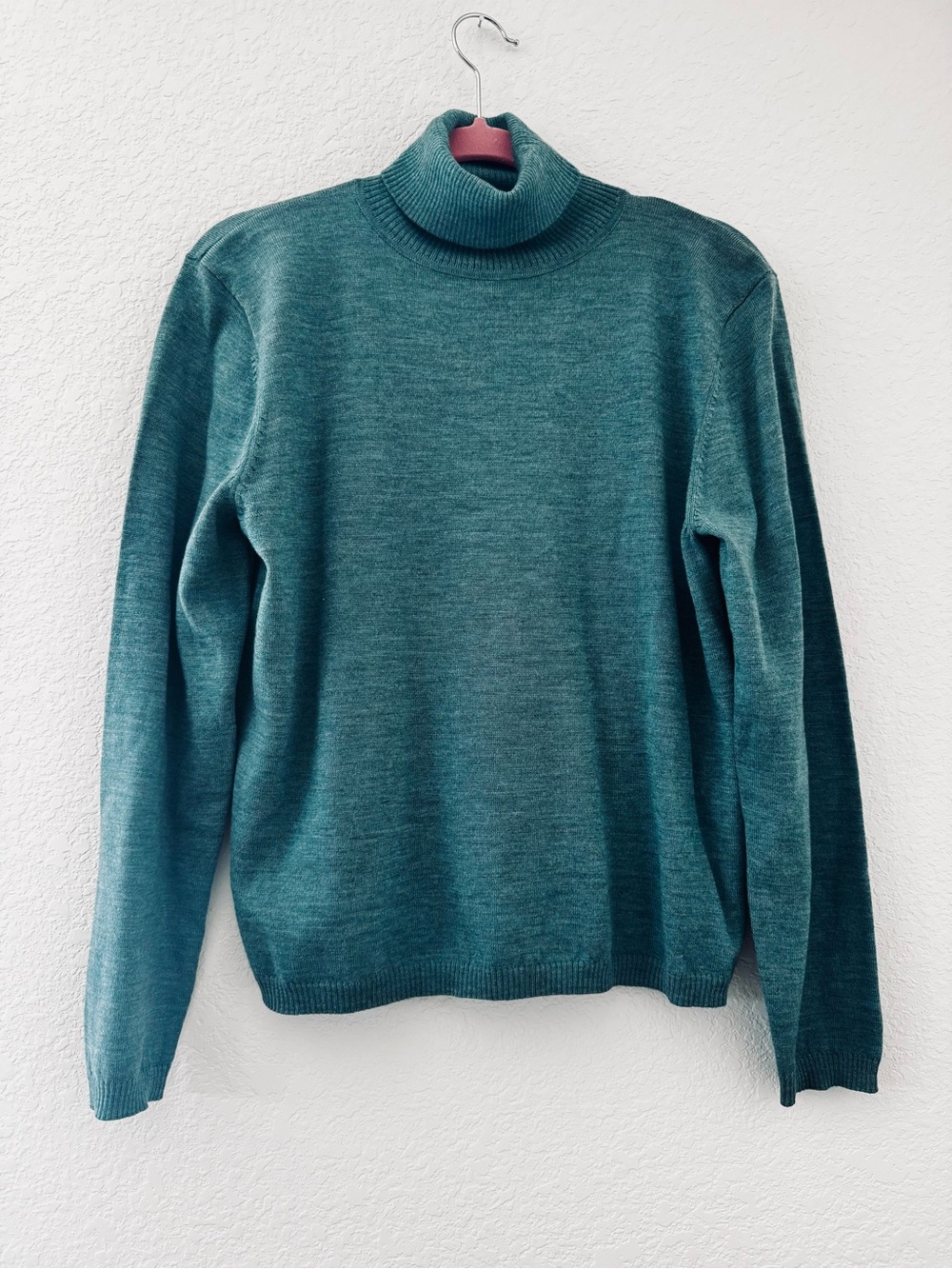 Pendleton Merino Wool Micro Rib Turtleneck Teal
